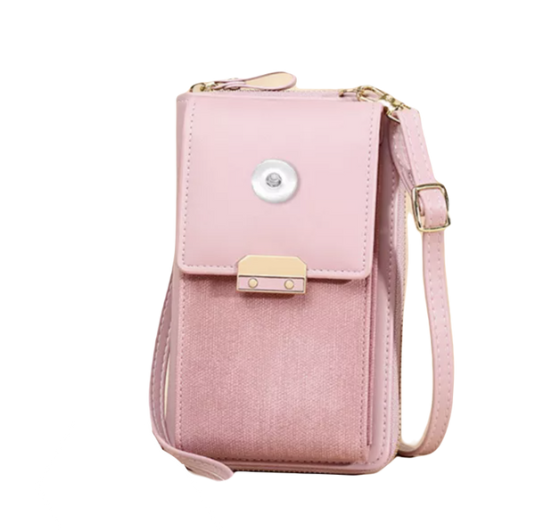 Smart Phone Shoulder Purse - Rose/Pink Canvas