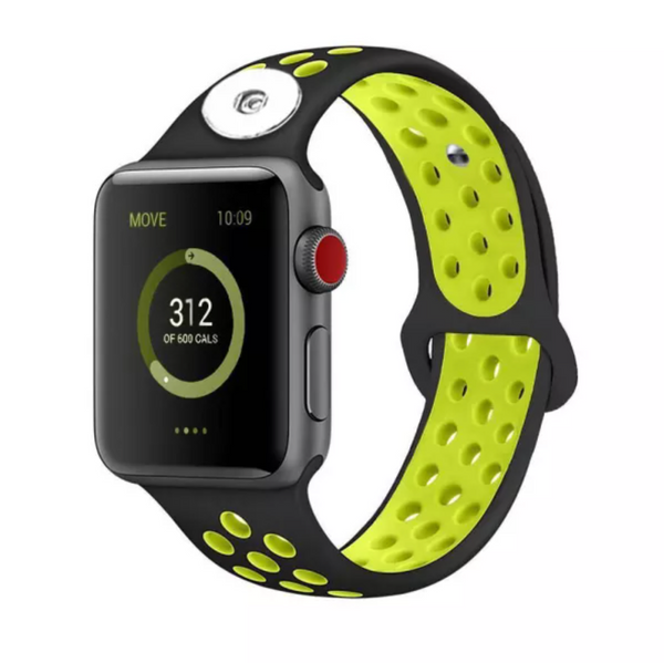 Apple Silicone Watchband - Black/Lime 38