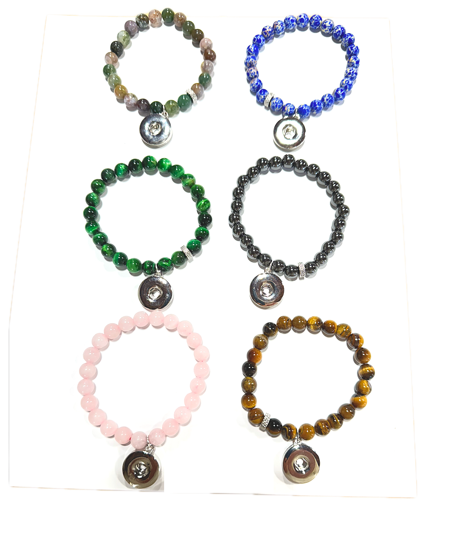 Retail Natural Stone Bead Bangle Bracelet