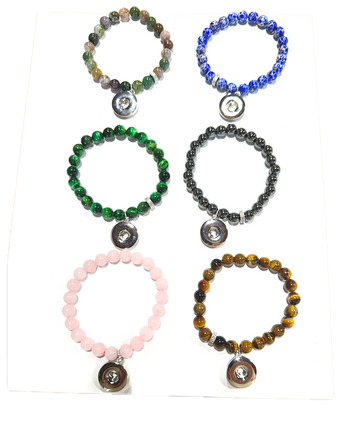 Retail Natural Stone Bead Bangle Bracelet