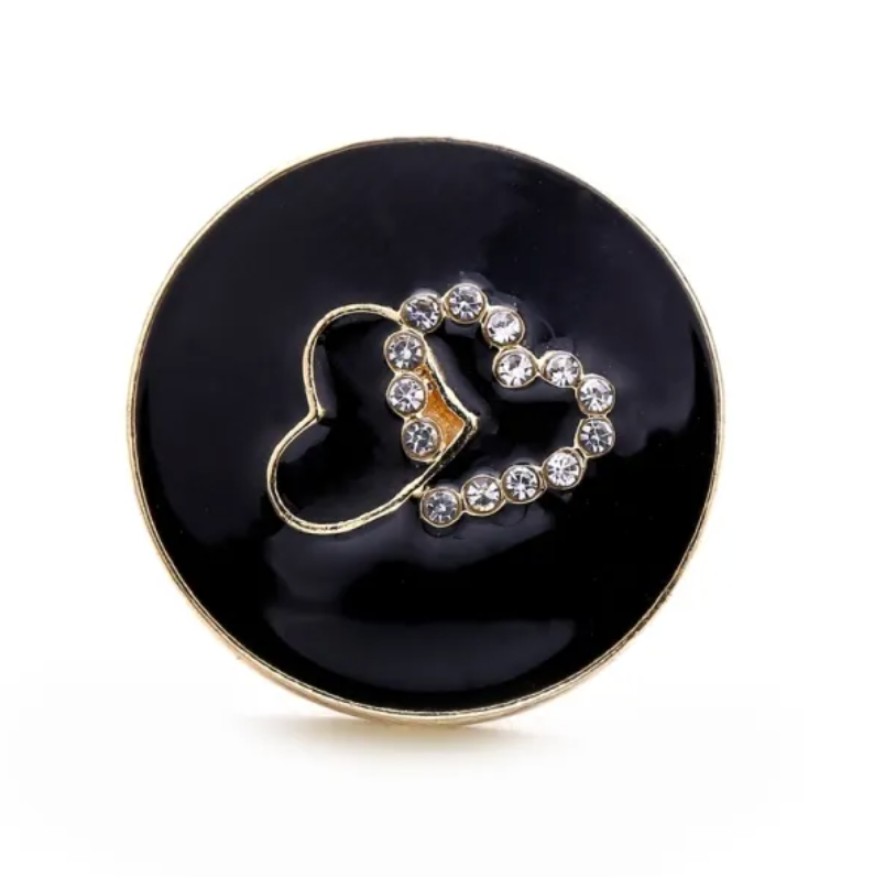 Black Enamel Hearts