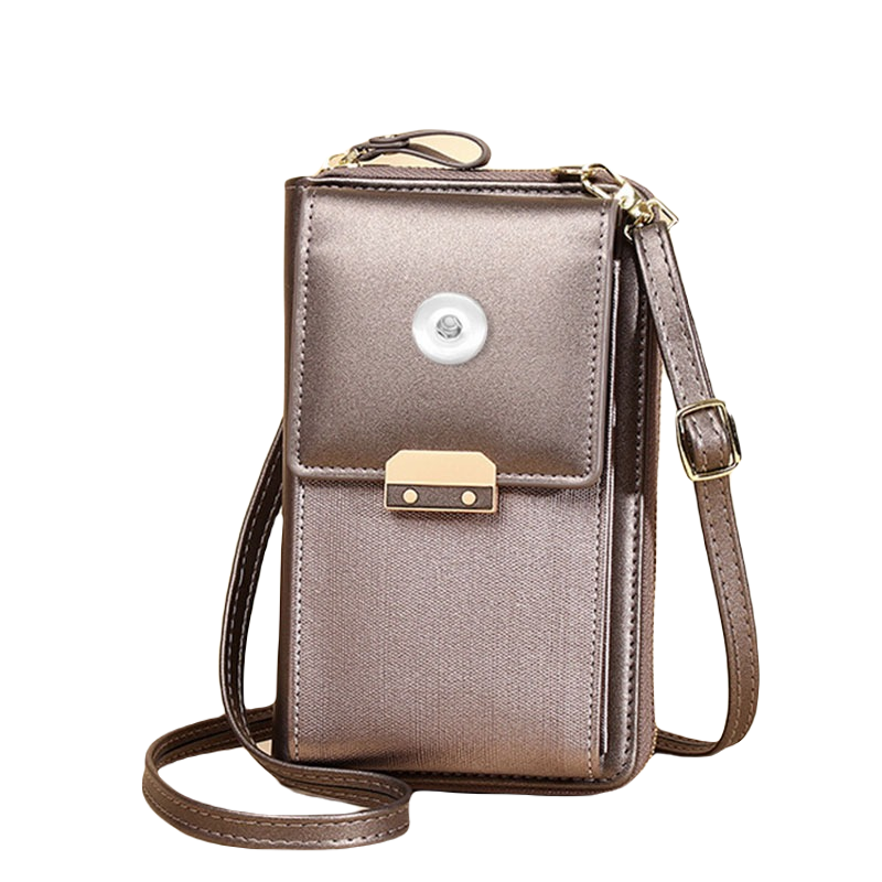 Smart Phone Shoulder Purse -  Brown Canvas