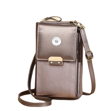Smart Phone Shoulder Purse -  Brown Canvas