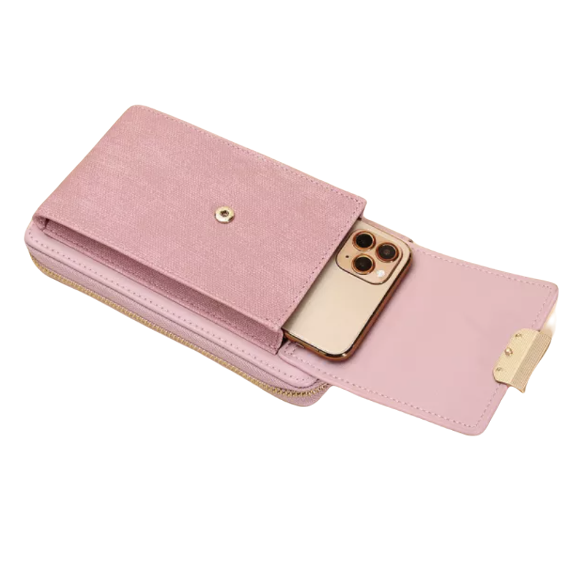 Smart Phone Shoulder Purse - Grey Canvas