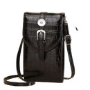 Smart Phone Shoulder Purse- Ebony Crocodile Buckle