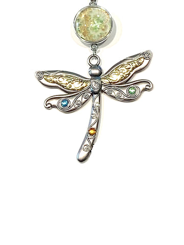 Custom Pewter/Gold Dragonfly