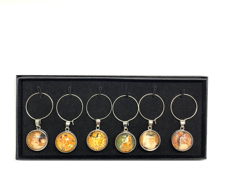 Wine Charms - Klimt Art