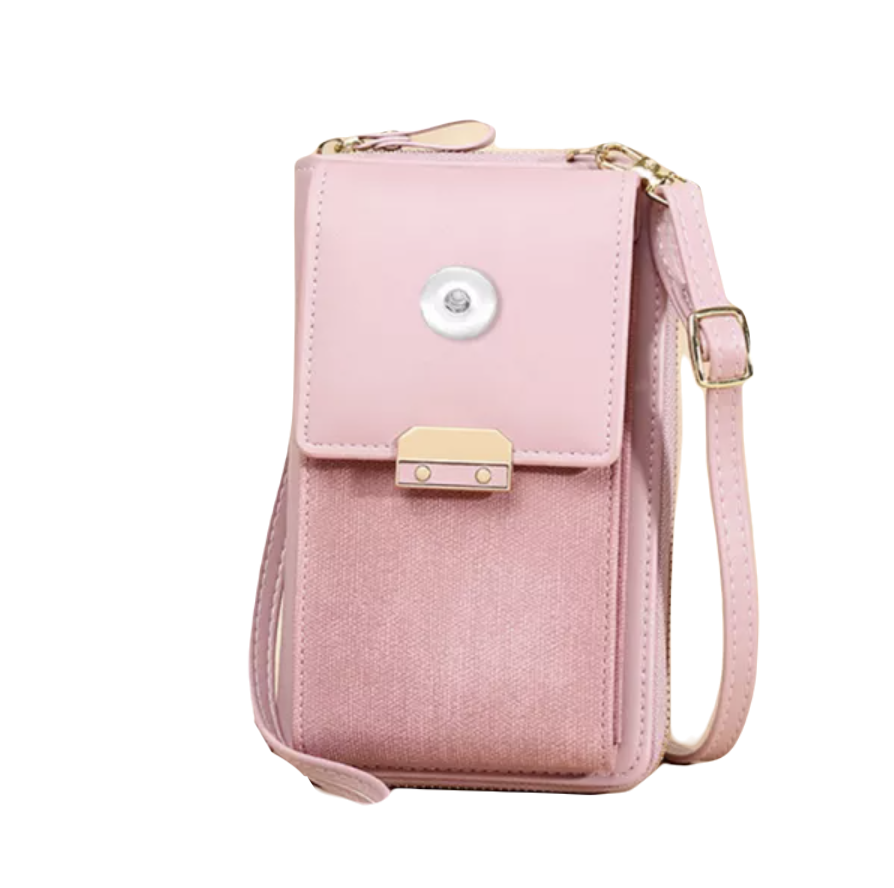 Smart Phone Shoulder Purse - Rose/Pink Canvas
