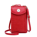 Smart Phone Shoulder Purse - Apple Red Alligator