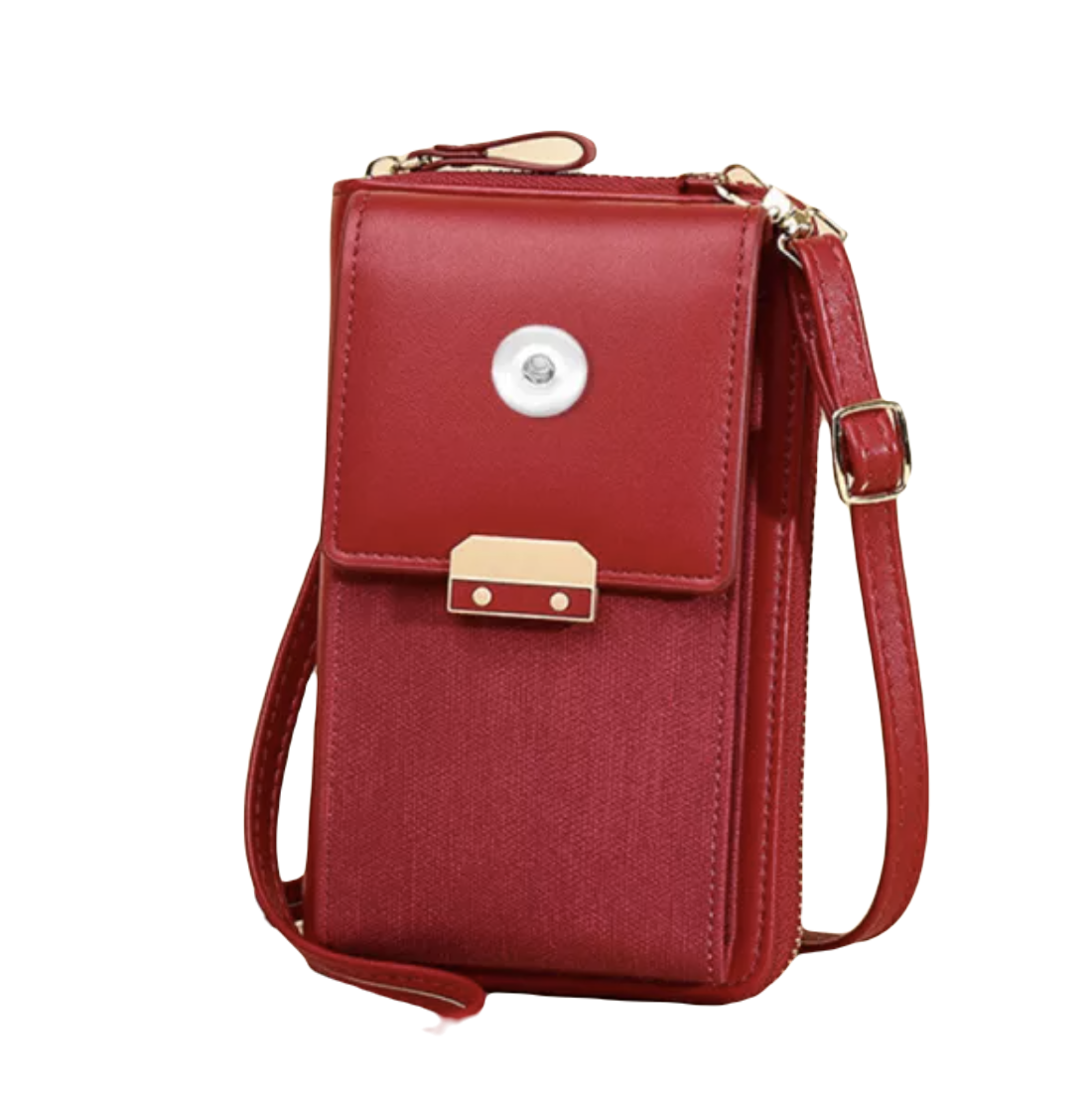 Smart Phone Shoulder Purse  - Red Canvas