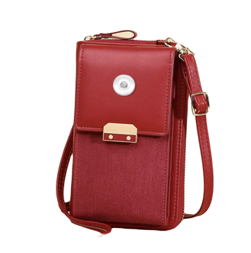 Smart Phone Shoulder Purse  - Red Canvas