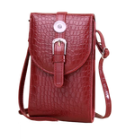 Smart Phone Shoulder Purse - Red Crocodile Buckle
