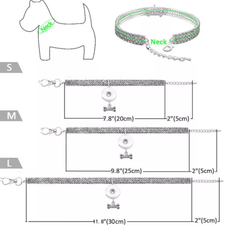 Rhinestone Pet Collar - Clear