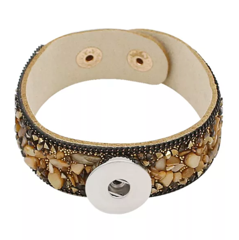 Tan Natural Stone  Leather Bracelet