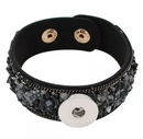 Black Natural Stone Leather Bracelet