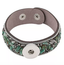 Grey Natural Stone  Leather Bracelet