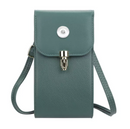 Smart Phone Shoulder Purse - Green Leather