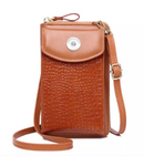 Smart Phone Shoulder Purse - Chestnut Alligator