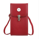 Smart Phone Shoulder Purse - Red Leather