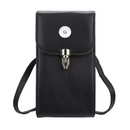 Smart Phone Shoulder Purse - Black Leather