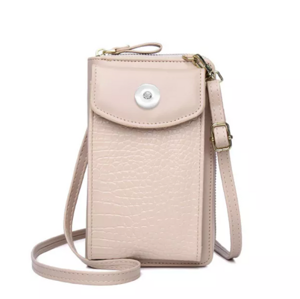 Smart Phone Shoulder Purse - Tan Alligator