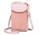 Smart Phone Shoulder Purse - Pink Alligator