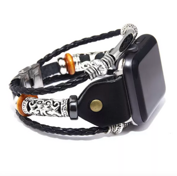 Apple Leather Watchband - Black
