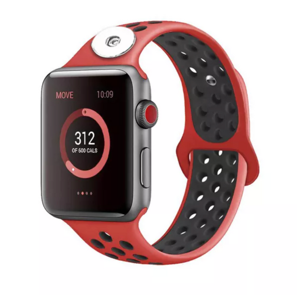 Apple Silicone Watchband - Red/Black 38