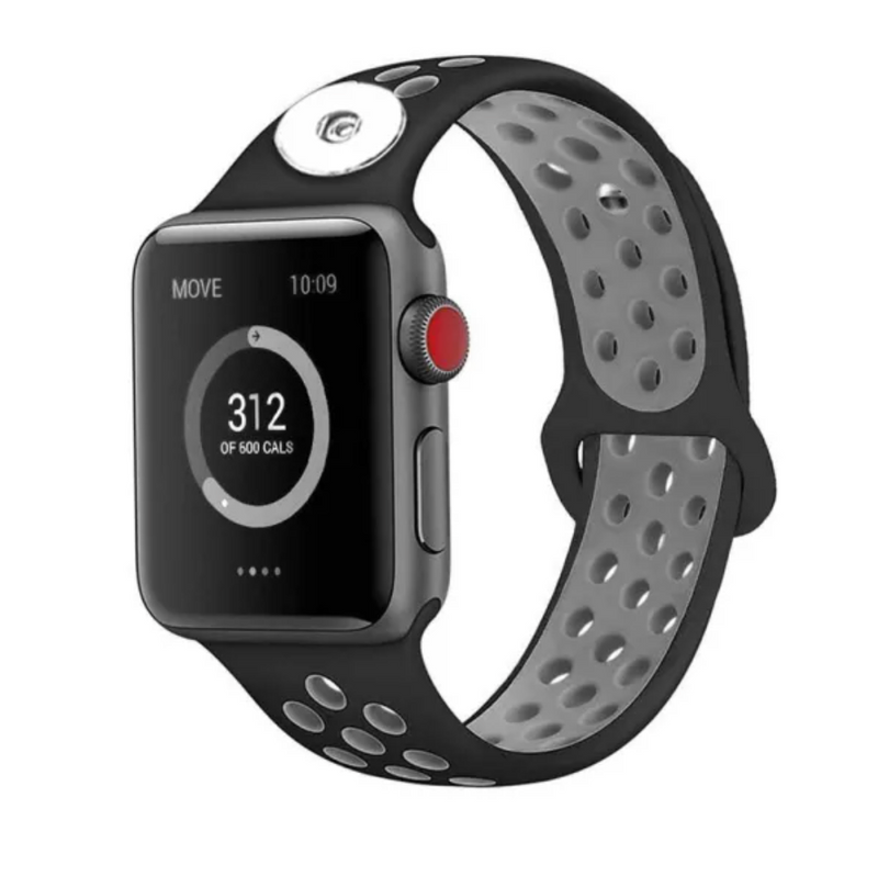 Apple Silicone Watchband - Black/Grey 38