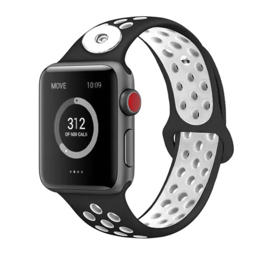 Apple Silicone Watchband - Black/White 42
