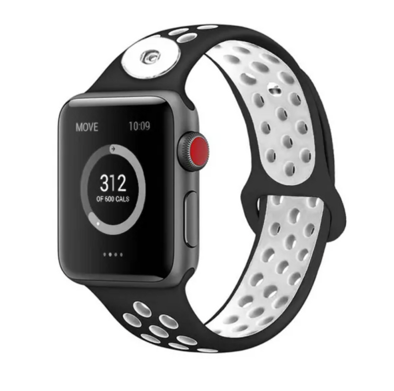Apple Silicone Watchband - Black/White 38