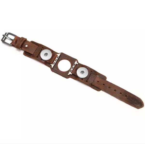 Apple iwatch7 series Leather Watchband - Chestnut  Brown 38