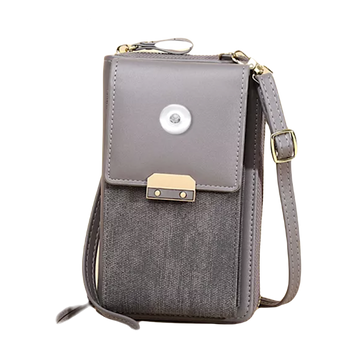 Smart Phone Shoulder Purse - Grey Canvas