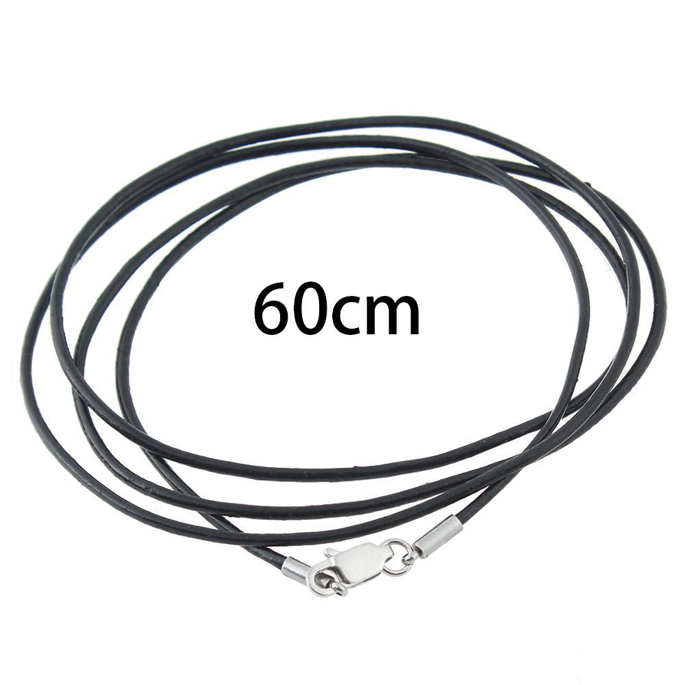 Leather Chain Black 60cm-24"