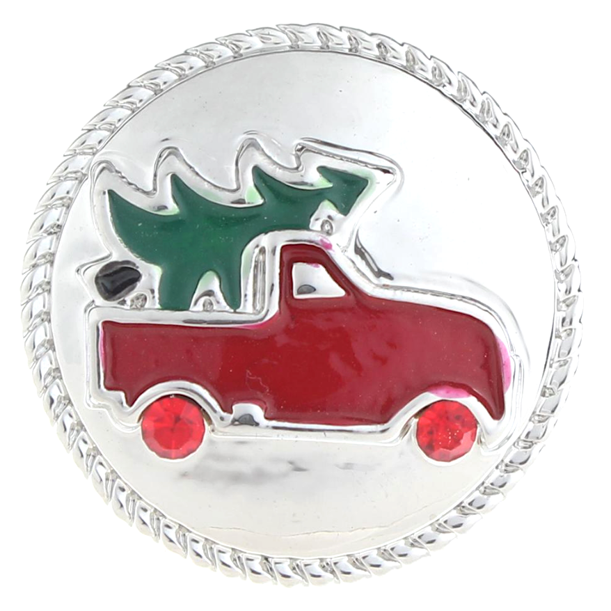 Red Christmas Truck Silver