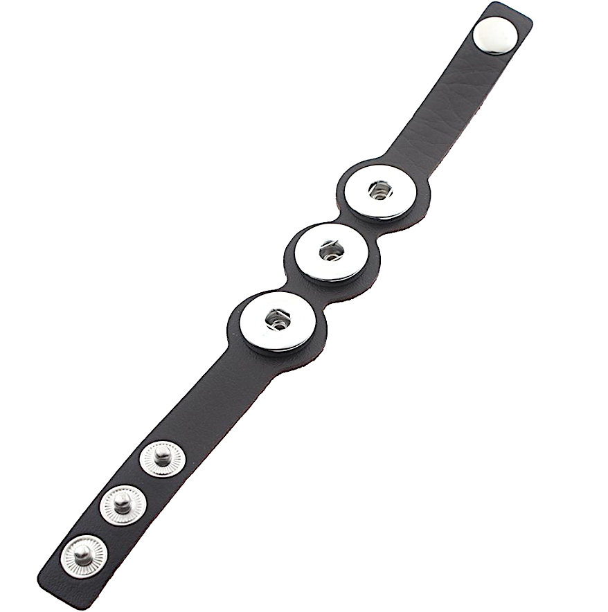 Tri-snap Black Leather
