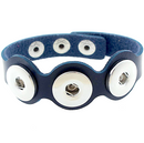 Tri-snap Blue Leather