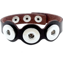 Tri-snap Brown Leather