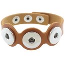 Tri-snap Tan Leather