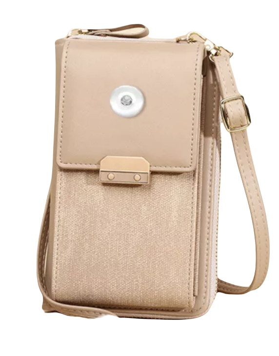 Smart Phone Shoulder Purse - Tan Canvas