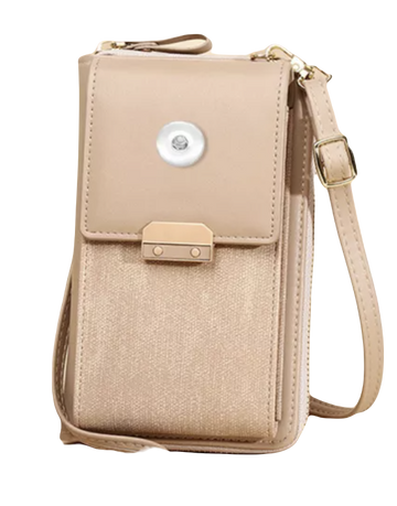 Smart Phone Shoulder Purse - Tan Canvas