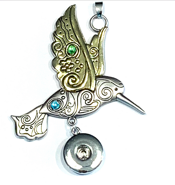 Custom Pewter/Gold Hummingbird