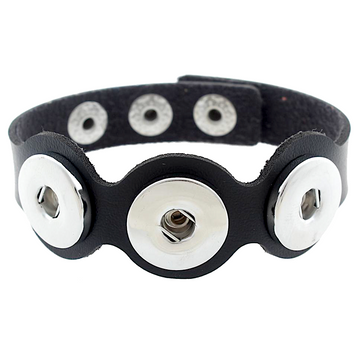 Tri-snap Black Leather