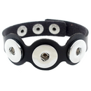 Tri-snap Black Leather